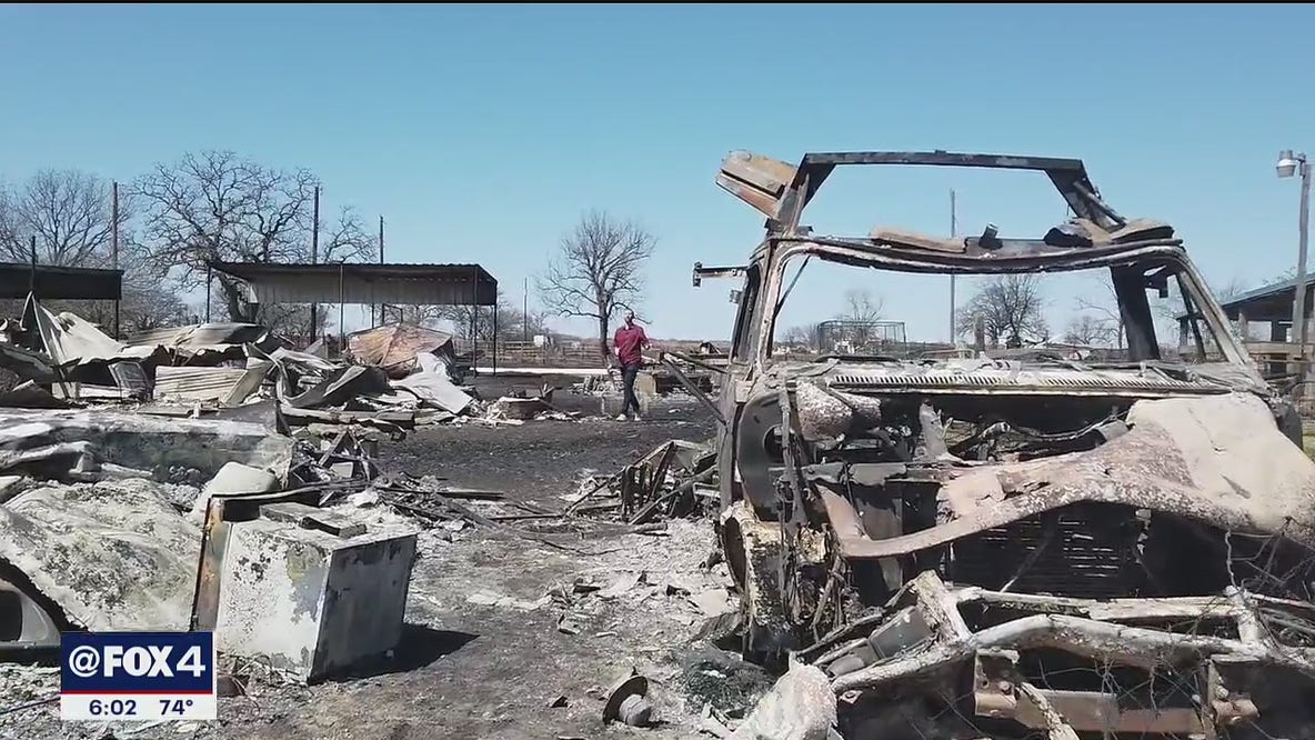 People in Eastland County try to salvage items after homes destroyed by wildfires